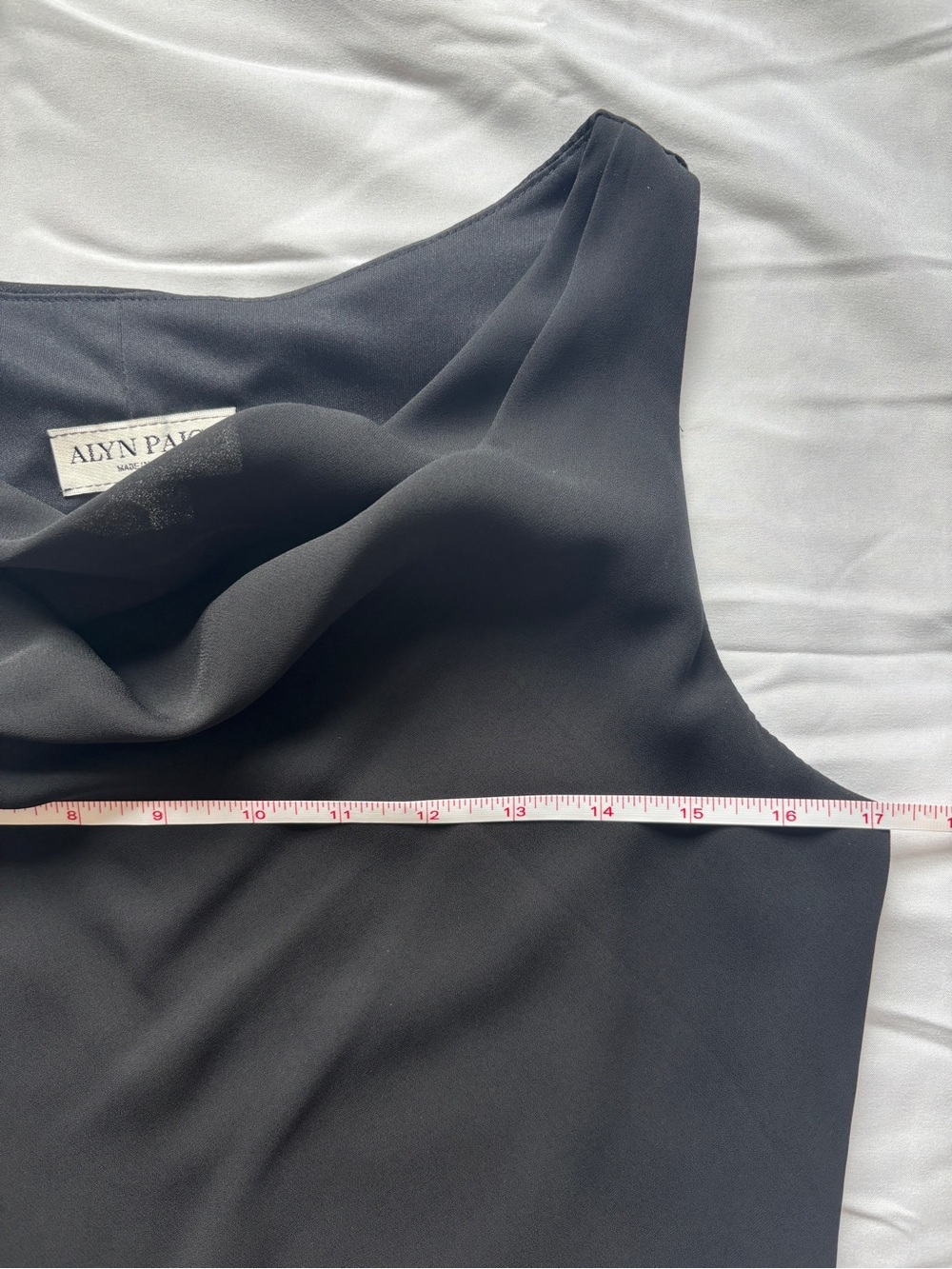Vintage 1990s Alyn Paige Black Cowl Neck Cocktail Dress - Picture 5 of 8